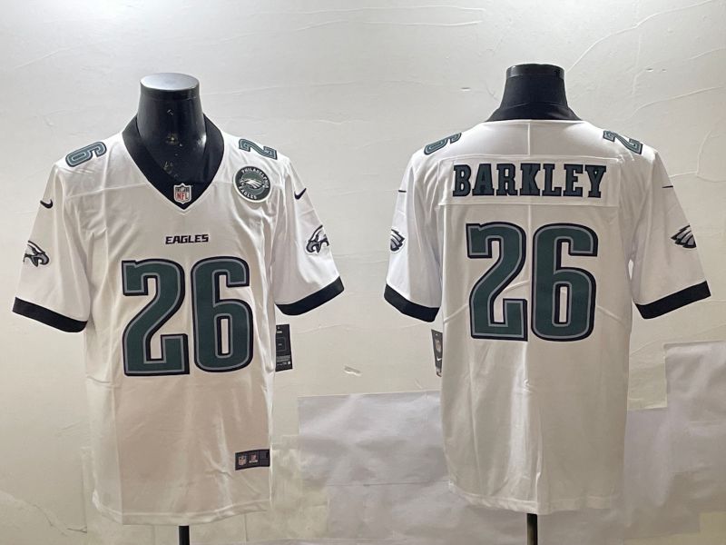 Men Philadelphia Eagles #26 Barkley White Second generations 2025 Nike Vapor Limited NFL Jersey style 4